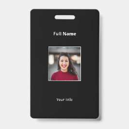 Crachá Personalizado de Funcionário Negro com Foto