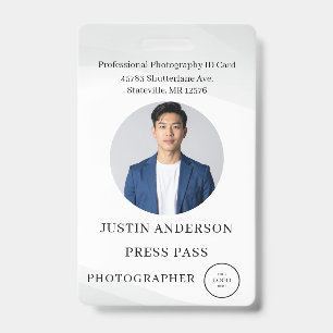 Crachá Personalizado de Identificação de Fotógrafo