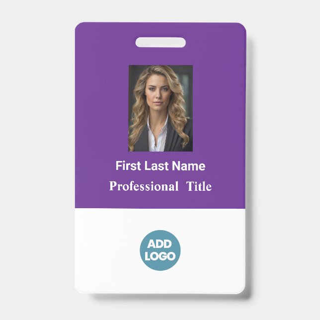Crachá Personalizado de Identificação de Funcionár (Frente)