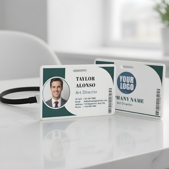 Crachá Personalizado de Nome de Funcionário com Lo (Criador carregado)