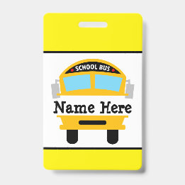 Crachá Personalizado de Nome de Ônibus de Volta à