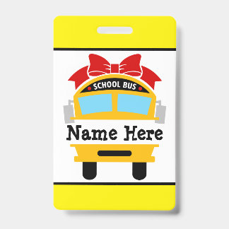 Crachá Personalizado de Nome de Ônibus Escolar par