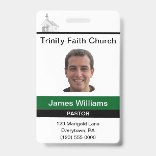 Crachá Personalizado de Pastor