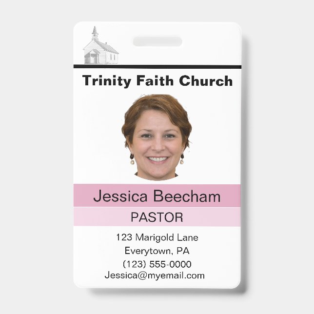 Crachá Personalizado de Pastora (Frente)