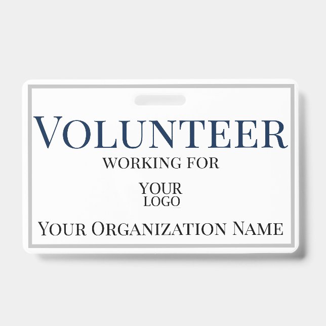 Crachá Personalizado de Voluntário (Frente)