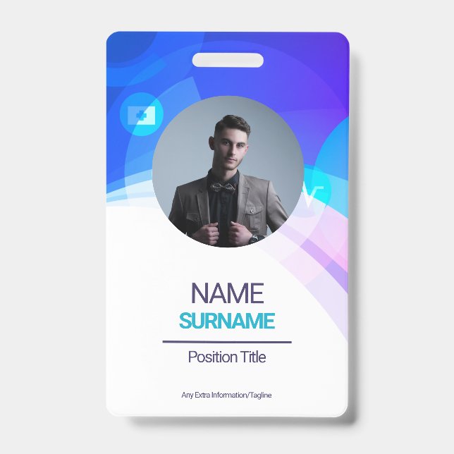 Crachá Personalizado do Funcionário - Foto, Endere (Frente)