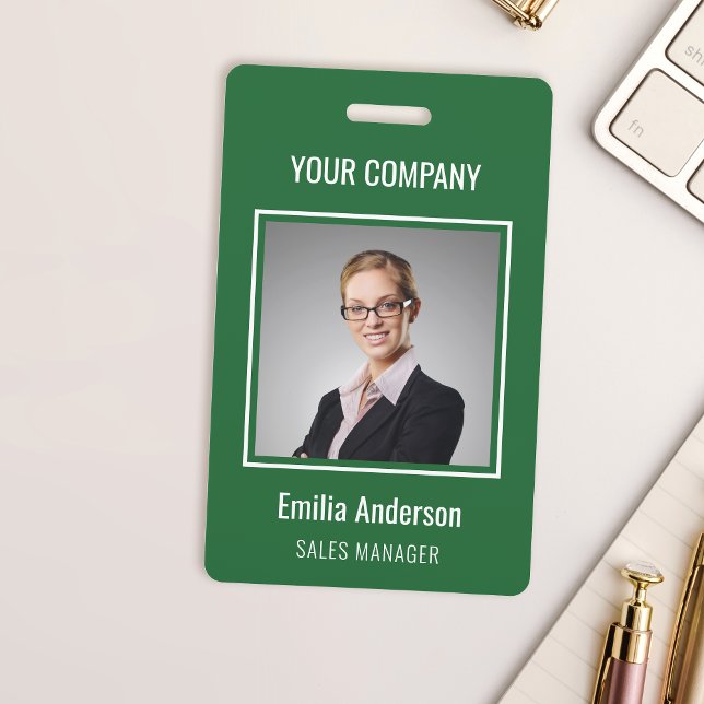 Crachá Personalizado Empresarial Básico Nome Foto  (Criador carregado)