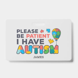 Crachá Personalizado Eu Tenho ID de Autismo