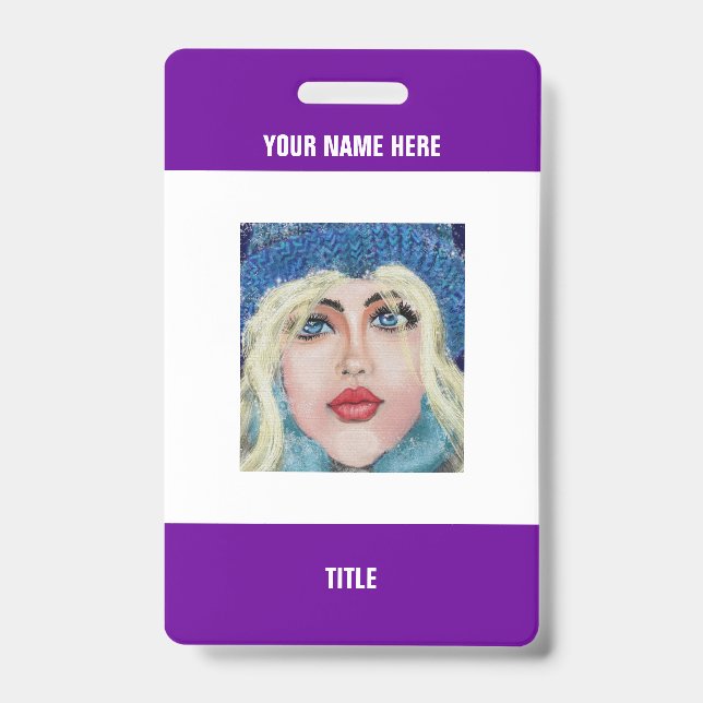 Crachá personalizado Informações sobre sua foto ou (Frente)