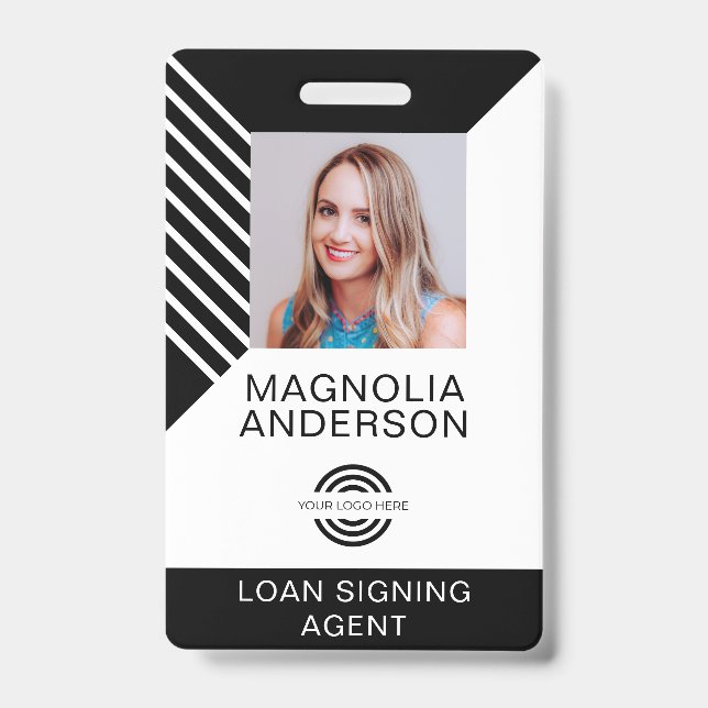 Crachá Personalizado Logotipo Fotográfico Código de Barra (Frente)