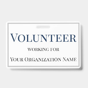 Crachá Personalizado Nome Simples Texto Voluntário