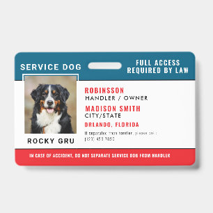 Crachá Personalizado para Cão de Serviço