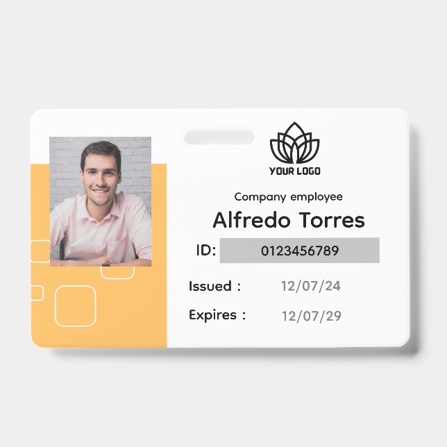 Crachá Personalizado para Funcionários, Nome Foto, (Frente)