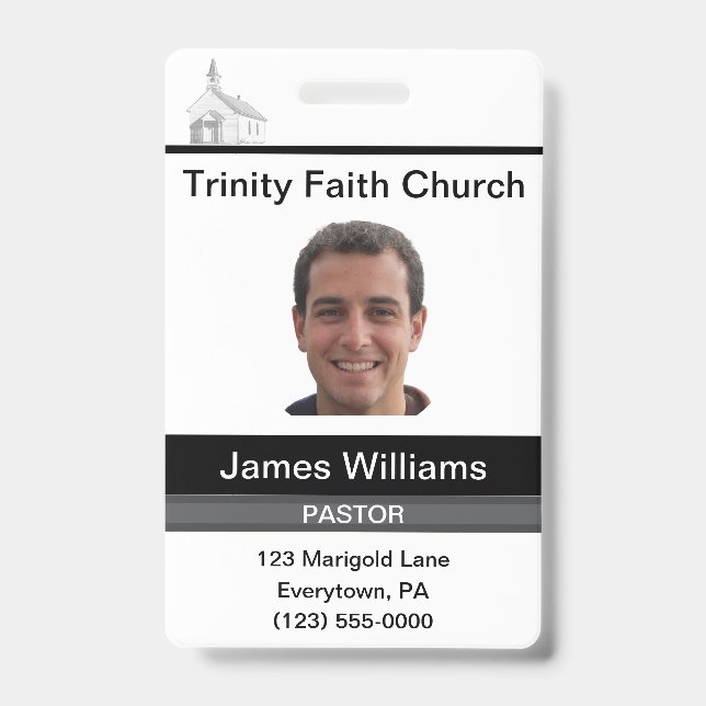 Crachá Personalizado Pastor (Frente)