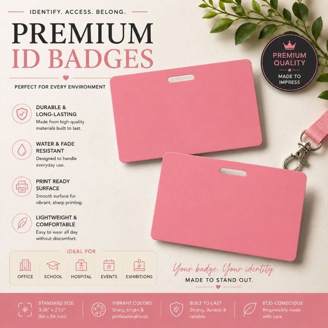 Crachá Personalizado Rosa Luxuoso (Criador carregado)