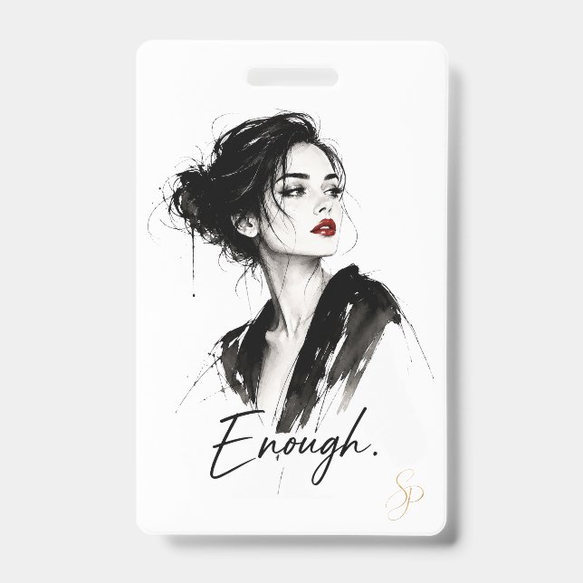 Crachá Personalizado Vertical | Enough. (Frente)