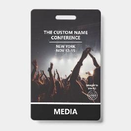 Crachá Personalizar Código QR de Acesso de Mídia de Confe