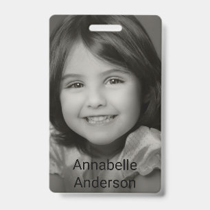 Crachá Personalizar Etiqueta de Nome de Foto de Criança