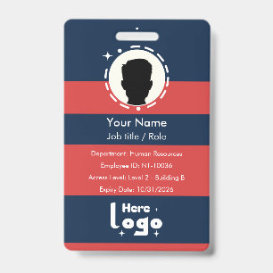 Crachá Personalizar ID de funcionário corporativo