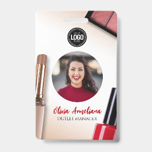 Crachá Personalizar Negócios Empresa de Maquiagem Moder