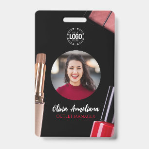 Crachá Personalizar Negócios Empresa de Maquiagem Moder
