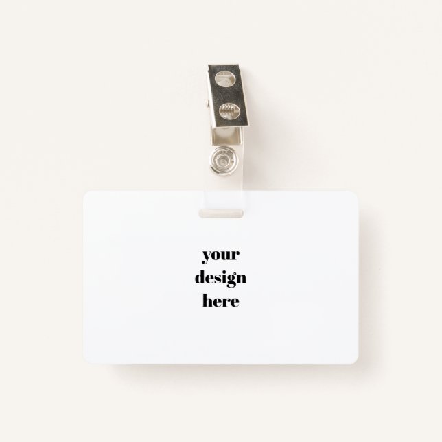 Crachá Personalizar ou personalizar (Frente com Clipe)