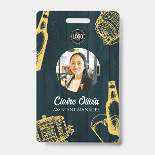 Crachá Personalizar Tema de Cervejaria Verde Escuro