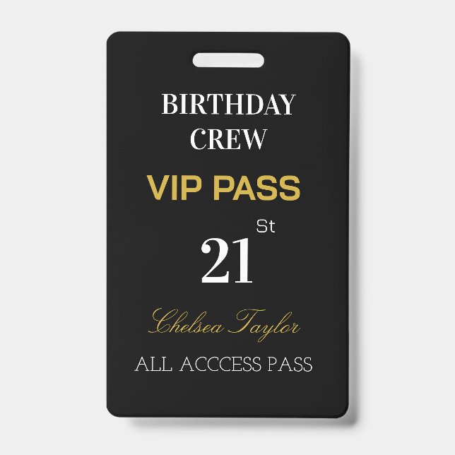 Crachá Personalizar todas as ruas do Access 21 em qualque (Frente)