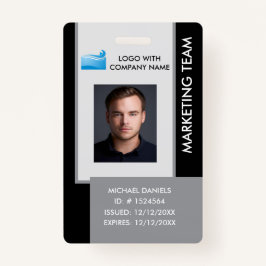 Crachá Personalized Corporate Employee ID Badge black
