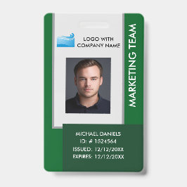 Crachá Personalized Corporate Employee ID Badge green