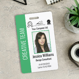 Crachá Personalized Corporate Employee ID Badge Green