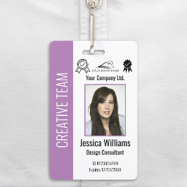 Crachá Personalized Corporate Employee ID Badge Purple