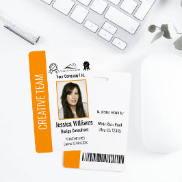 Crachá Personalized Corporate Employee ID Orange