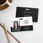 Crachá Personalized Employee Photo ID Company Security<br><div class="desc">Personalize these horizontal badges with an employee photo and name, along with a template field for additional custom text for employee ID number, role or title, location, or other key data. Add your logo at the top. Additional custom text field located on the back for return information or other details....</div>