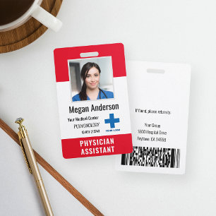 Crachá Personalized Hospital Employee Logo & Photo ID