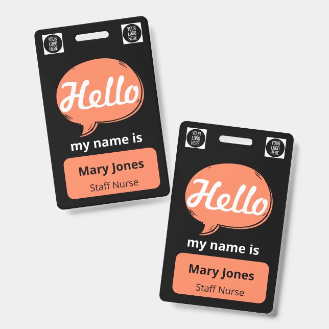 Crachá Personalized Name Lanyard | Custom Business Event  (Frente e verso)