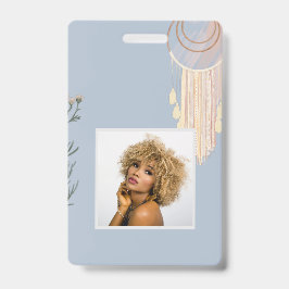 Crachá Pêssego Azul Dusty Boho Drecher