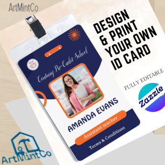 Crachá Photo Employee Logo or QR CODE Security