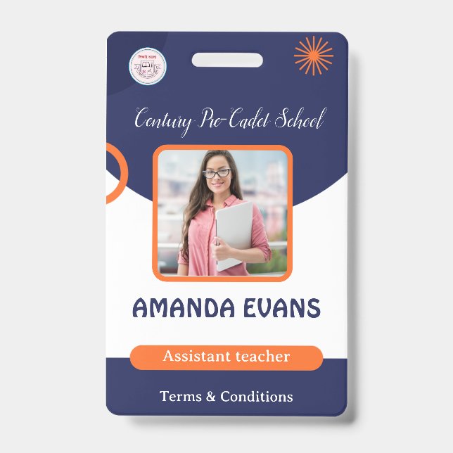 Crachá Photo Employee Logo or QR CODE Security (Frente)