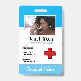 Crachá Photo Nurse de Empregado Personalizado Nome do Méd