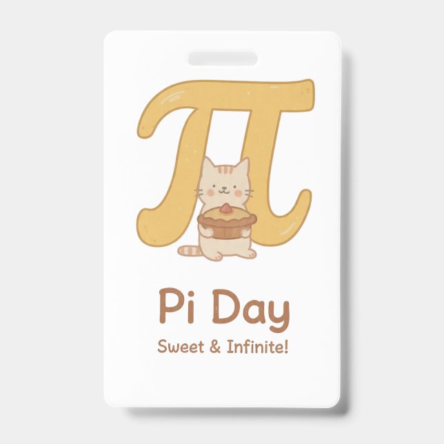 Crachá Pi Day Cute Cat Postcard – Sweet & Infinite | Math (Frente)