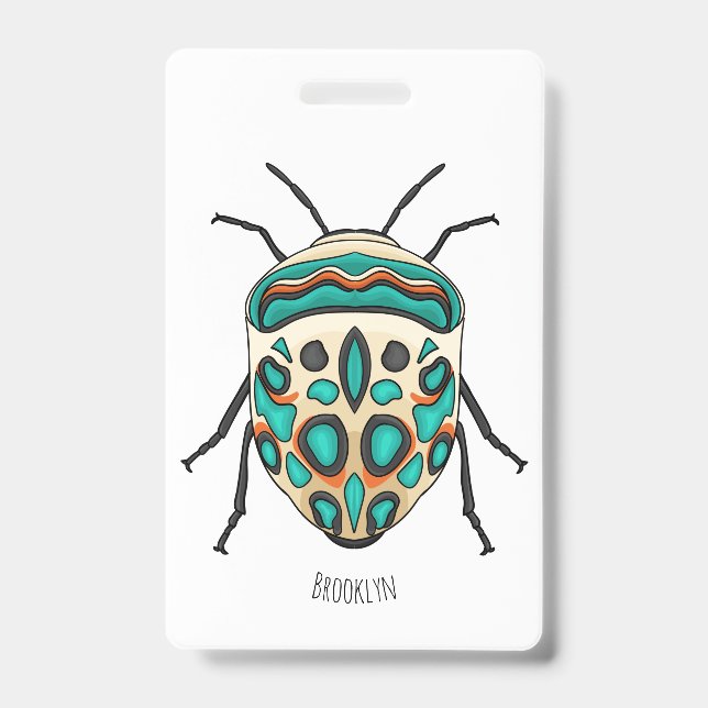 Crachá Picasso bug cartoon illustration (Frente)