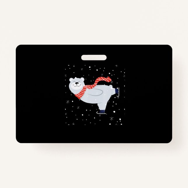 Crachá Pico De Gelo Do Urso Polar No Natal (Frente)