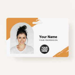 Crachá Pincel de Fotografia Simples do Arco QR com Cartão