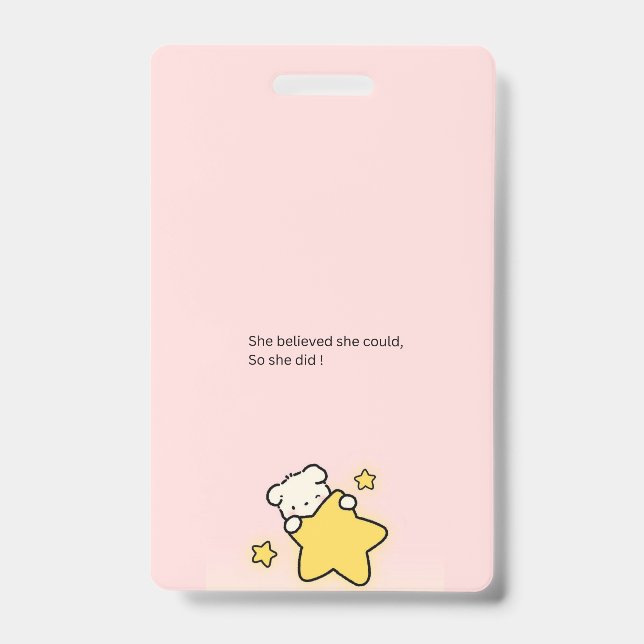 Crachá Pink Cute Badge (Frente)