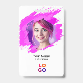 Crachá Pink Paint |  Doctor, Nurse, Health Aide Photo ID