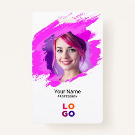 Crachá Pink Paint | Doctor, Nurse, Health Aide Photo ID