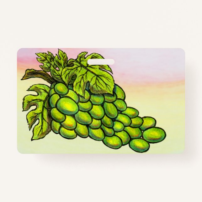 Crachá Pintura de vinhos verdes deliciosos (Frente)