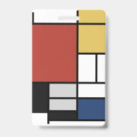 Pintura Mondrian Plano Vermelho Amarelo Preto Cinz