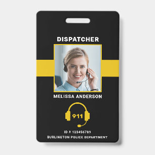 Crachá Placa de ID do Dispatcher de Foto Personalizada de